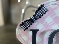 Love & Home Table Décor – Buffalo Check Reversible Hearts – Hand Crafted