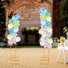 2Pcs Metal Wedding Arch Backdrop Flower Stand Balloon Stand Party Event Decor