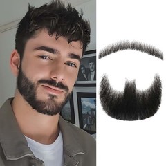 Human Hair Beard Goatee, 100% Handmade Soft Lace Invisible Fake Beard, Highly…