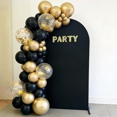 60pcs Black and Gold Confetti Balloons, 12 Inch Metallic Gold & Black Latex P…