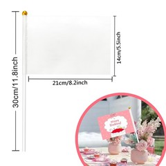 25 Pack Solid White Blank Flags Small Mini White DIY Graffiti Flags on Stick,…