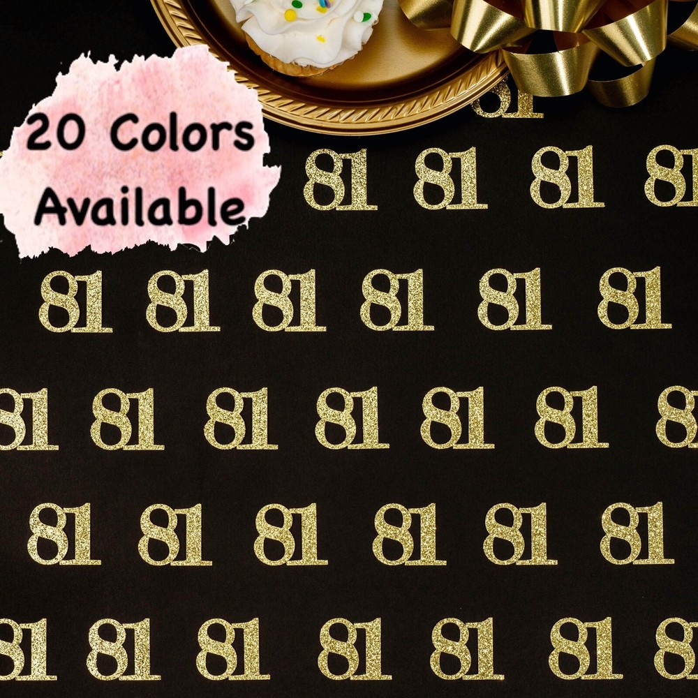 81st Birthday Decorations Glitter Confetti Age Number Party Favors (SET of 50)
