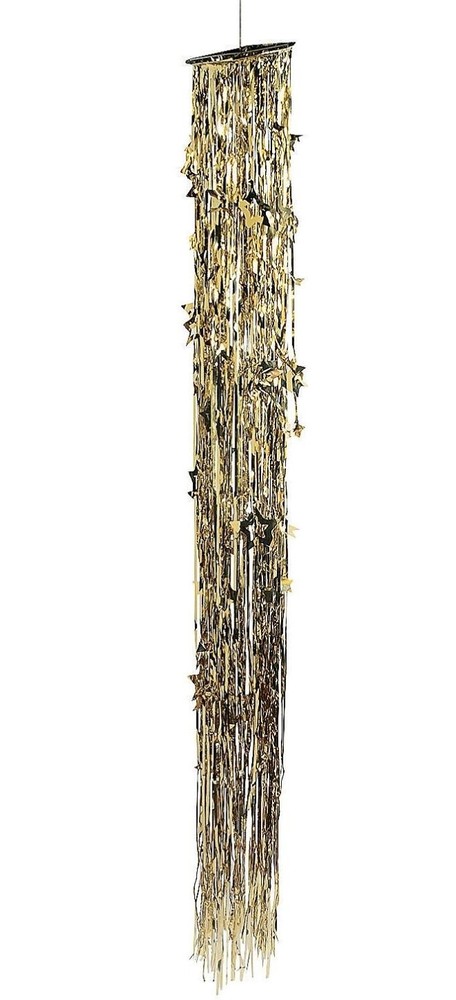 Metallic Gold Stars Streamers Hanging Circular Column 8-ft Tall Party Decor #100