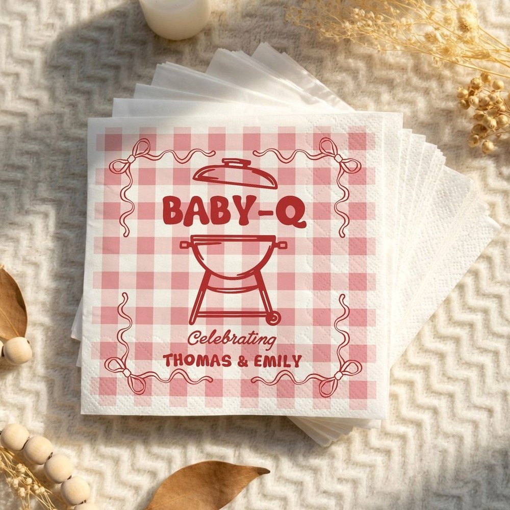 Personalized Baby Q Shower Napkins BBQ Baby Shower Party Decor SATTNA0711