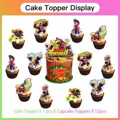Donkey Kong Bananza Birthday Party Supplies Set Balloons Cake Toppers Banner