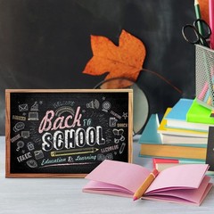 3 Pcs Back to School Table Decoration Wood Apple Book Bus Block Sign Back to …