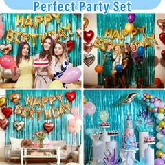77Pcs Blue Happy Birthday Party Decorations Kit, Happy Birthday Light Blue