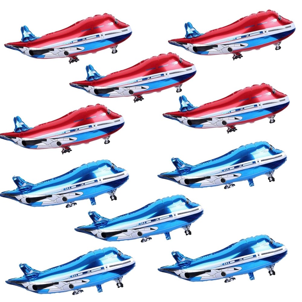10 PCS Airplane Balloons Foil Mylar Balloons for Baby Shower Toys Themed Part