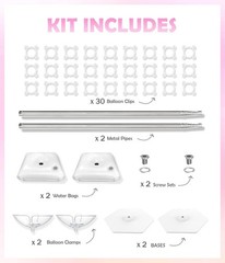 Heavy Duty Metal Balloon Column Stand Kit, Set of 2, 80 Inch Height Adjustabl…