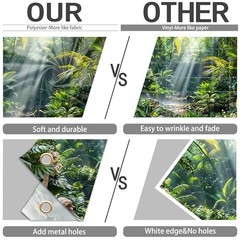 Large Jungle Party Backdrop – Green Nature Scene Tapestry for Safari Decor, 20×1