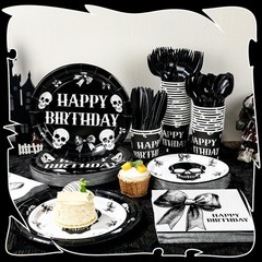 Gothic Birthday Decorations 210 Pcs Tabbed Party Kit Gothic Halloween Happy