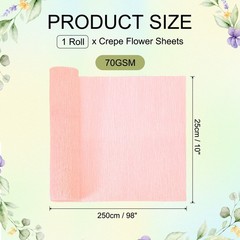 Champagne Crepe Paper Roll 10 x 98In Wide Crepe Flower Sheets for DIY Craft