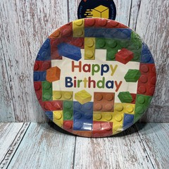 194 Pc.Building Block Table Ware And Backdrop.NIB.Ships Within 24 Hours.Vibrant