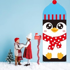 Winter Penguin Door Cover Winter Christmas Party Door Banner Penguin Themed