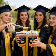 50Pcs Graduation Decorations 2026 Disposable Graduation Cups Congrats Grad Class
