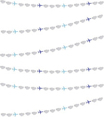 Airplane Clouds Garland, 6Pcs Glitter Plane Paper Garland Decorations for Birthd