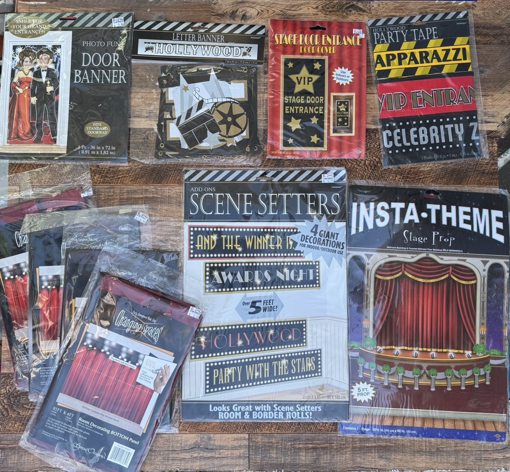 Hollywood Oscars Style VIP Party Decor Lot – Red Carpet Movie Night Awards Theme