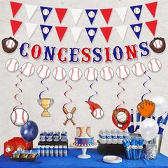 Baseball Party Decorations Baseball Concessions Banner Triangle Bunting