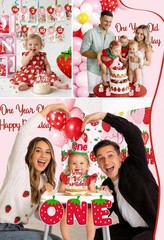 1st Birthday Strawberry «Berry First Birthday» Decor Kit NEW