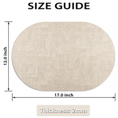 Placemats for Dining Table Set of 8 Non-Slip, Heat Resistant Oval Leather Pla…