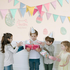 Pennant Banner Flags Pastel – Colorful Triangle Banners for Birthday Easter Cla