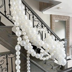 Pearl White Linking Balloons,100pcs 6 Inch Quick Link Long Balloons for Tying…