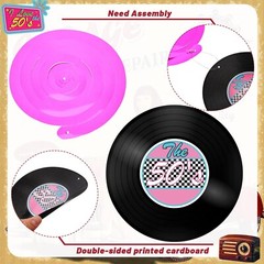 30 Pieces 1950’s Rock and Roll Party Decorations 50s Theme Party Foil Swirl D…