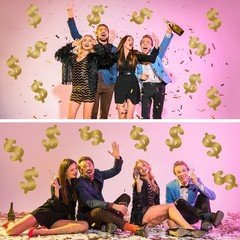 8 Pcs Dollar Themed Party Decorations 13. 4» Glitter DollarBirthdayDecor Money