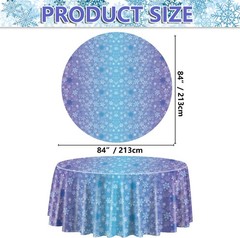 2 Pack Snowflake Tablecloths, 87×51» Plastic Blue Purple Snowflake Table Cover
