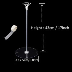 Balloon Sticks with Base, 10 Pack 17″Tall Clear Balloon Stick Stands Holder f…