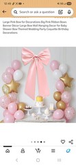 Large Pink Bow for Decorations Big Pink Ribbon Bows Banner Décor Large Bow Wall