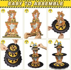 Construction Birthday Cupcake Stand, 3 Tier | Construction Theme, Cardboard, …