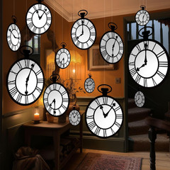 Wonderland Tea Party Decoration Clock Hanging Banners Wonderland Spring Themed G
