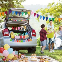 LGEBENGURU 4PCS Pre-Strung Happy Birthday Banner, 3D Felt HAPPY BIRTHDAY Garl…