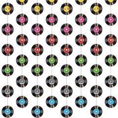 8 Pieces Rock and Roll Party Decorations Record Garlands Vintage Themed Strea…