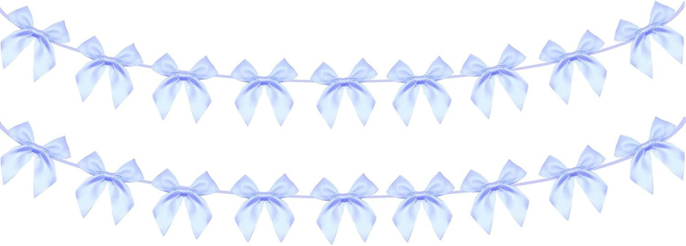 2Pcs Bow Garland Banner, Ribbon Bow Party Decorations for Baby Shower Girls Bow