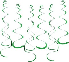 30 PCS Party Swirl Decorations Green Shinny Foil Hanging Swirl Decorations wi…