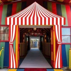 3 Pcs Carnival Party Decorations Circus Tent Awning Halloween Red Striped Style