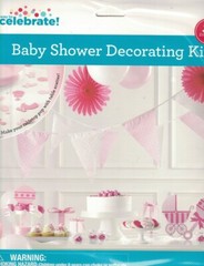 BABY SHOWER ROOM DECORATING KIT PINK (1) Party Supplies Decoration Girl