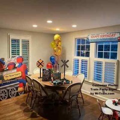 Train/Railroad Party Decorations | White Crossing | Wall Sign & Stand | 24 Inch