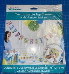 Way To Celebrate Customizable Age Banner With Number Stickers