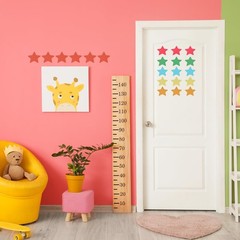 100PCS Green Star Cutouts 3.9 Inch Paper Cards, Bulletin Board Decor Project