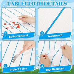 3 Pack Back to School Tablecloths, 54 X 108 Inch Back to School Party Decoration