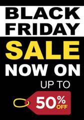 Black Friday Sale Poster Bespoke Text Wording Logo Any % Discount Retail Shop