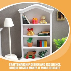 Mini Bookshelf Dollhouse Bookcase Miniature 1 12 Scale Furniture