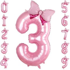 Pink Bow Balloons 40 Inch Balloon Jumbo Number 3 Birthday Pink Number 3