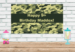 3×6 Camo vinyl Birthday Banner