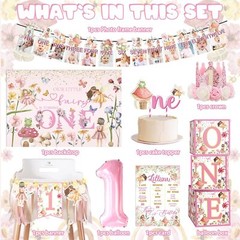 152pcs My Fairy First Birthday Decorations Set, Fairy Themed Party Decoration…