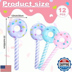 Civaner 6 Pcs Candyland Birthday Party Decoration Donut 33 Inch Lollipop Stic