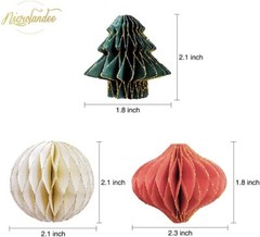 Paper Honeycomb Party Decorations – 3PCS 3D Mini Glitter Edge Paper Honeycomb